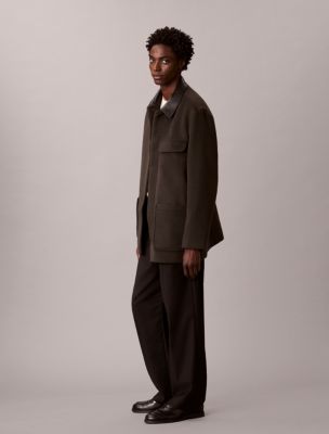 Melton Wool Blend Car Coat | Calvin Klein® Canada