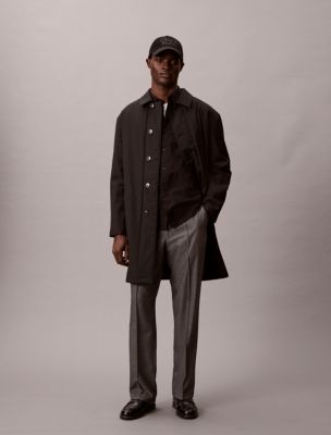 90s Straight Viscose Blend Trousers, Charcoal Heather