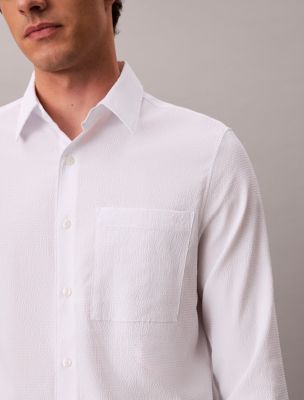 Мужские рубашки Calvin Klein Solid Seersucker Classic Shirt — фото 3