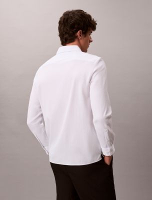 Мужские рубашки Calvin Klein Solid Seersucker Classic Shirt — фото 5