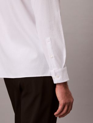 Мужские рубашки Calvin Klein Solid Seersucker Classic Shirt — фото 6