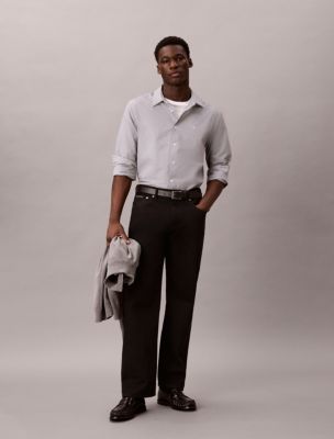 Мужские рубашки Calvin Klein Yarn-Dyed Stripe Seersucker Classic Button-Down Shirt — фото 3