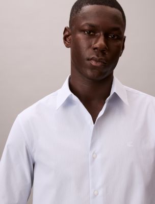 Cotton Stretch Stripe Classic Button-Down Shirt, Niagara Mist