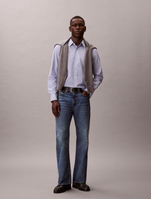Мужские рубашки Calvin Klein Cotton Stretch Stripe Classic Button-Down Shirt — фото 2