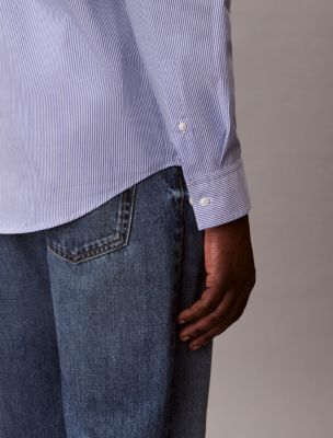 Мужские рубашки Calvin Klein Cotton Stretch Stripe Classic Button-Down Shirt — фото 4