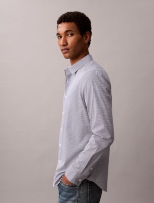 Мужские рубашки Calvin Klein Cotton Stretch Gingham Slim Button-Down Shirt — фото 3