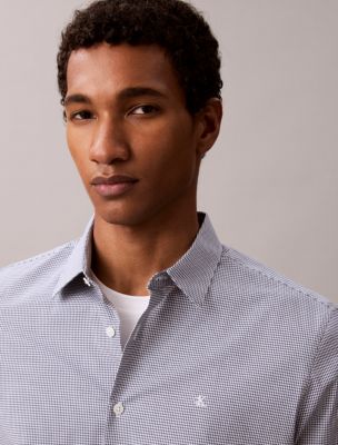 Мужские рубашки Calvin Klein Cotton Stretch Gingham Slim Button-Down Shirt — фото 6