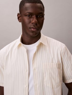 calvin klein slim fit short sleeve dress shirt Calvin Klein Men's Stretch Cotton Slim Fit Short Sleeve Shirt - White