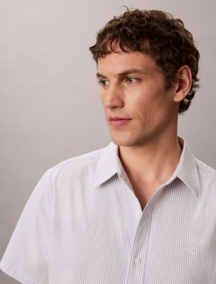 Мужские рубашки Calvin Klein Stripe Seersucker Classic Button-Down Shirt — фото 2