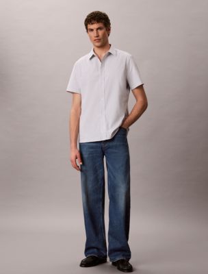 Мужские рубашки Calvin Klein Stripe Seersucker Classic Button-Down Shirt — фото 3