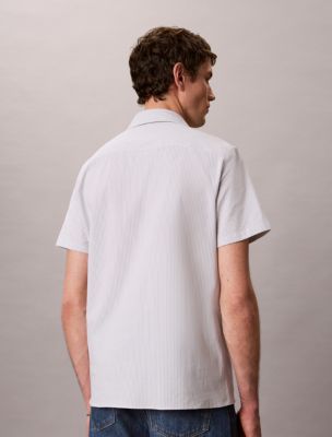 Мужские рубашки Calvin Klein Stripe Seersucker Classic Button-Down Shirt — фото 4