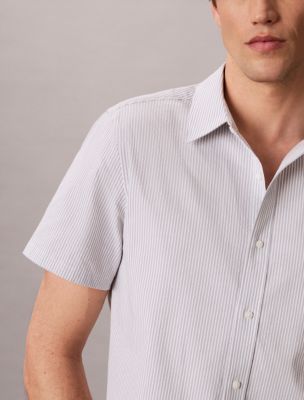 Мужские рубашки Calvin Klein Stripe Seersucker Classic Button-Down Shirt — фото 5