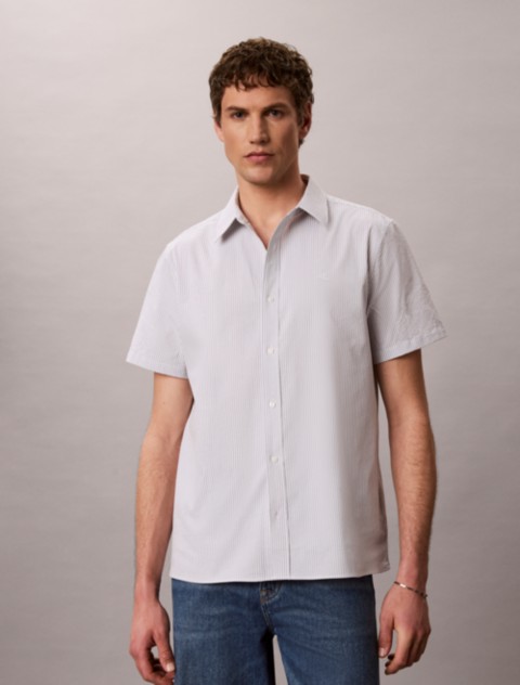 Мужские рубашки Calvin Klein Stripe Seersucker Classic Button-Down Shirt