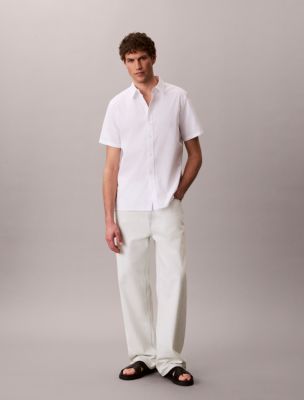 Мужские рубашки Calvin Klein Seersucker Classic Button-Down Shirt — фото 2