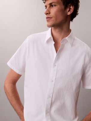 Мужские рубашки Calvin Klein Seersucker Classic Button-Down Shirt — фото 4