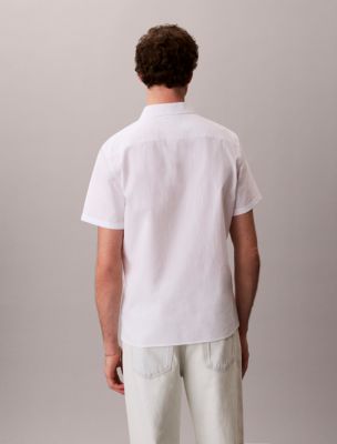 Мужские рубашки Calvin Klein Seersucker Classic Button-Down Shirt — фото 5