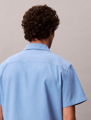 Мужские рубашки Calvin Klein Linen Cotton Short Sleeve Button-Down Shirt — фото 6