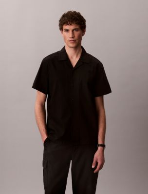 Linen Cotton Short Sleeve Button-Down Shirt