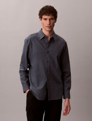 Linen Cotton Classic Button-Down Shirt, Turbulence
