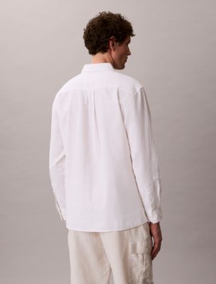 Мужские рубашки Calvin Klein Linen Cotton Classic Button-Down Shirt — фото 5