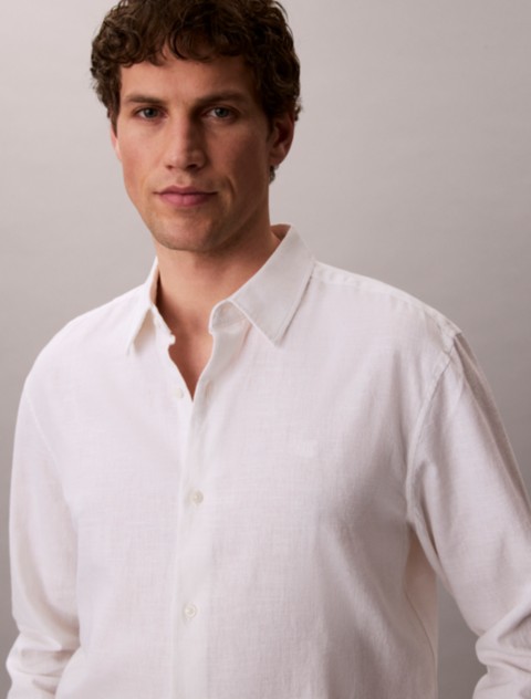 Мужские рубашки Calvin Klein Linen Cotton Classic Button-Down Shirt