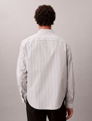 Мужские рубашки Calvin Klein Yarn-Dyed Stripe Washed Poplin Shirt — фото 4