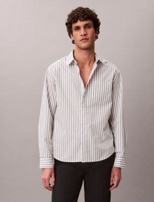 Мужские рубашки Calvin Klein Yarn-Dyed Stripe Washed Poplin Shirt — фото 6
