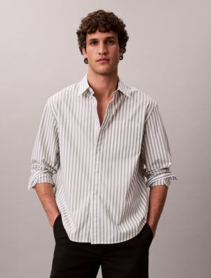 Yarn-Dyed Stripe Washed Poplin Shirt, Shadow
