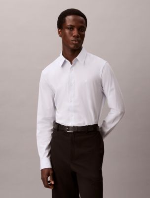 Cotton Stretch Stripe Slim Button-Down Shirt, Plein Air