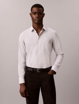 Cotton Stretch Stripe Slim Button-Down Shirt, Olive Night