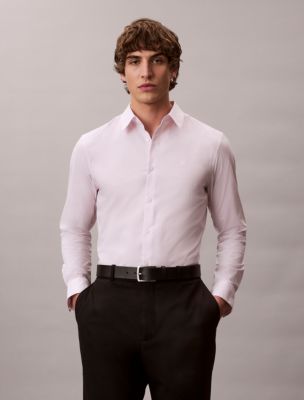 Мужские рубашки Calvin Klein Cotton Stretch Stripe Slim Button-Down Shirt — фото 3