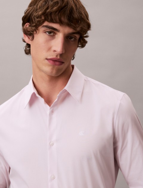 Мужские рубашки Calvin Klein Cotton Stretch Stripe Slim Button-Down Shirt