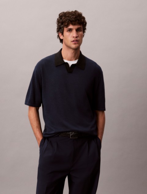 Мужские свитеры Calvin Klein Linen Blend Polo Sweater