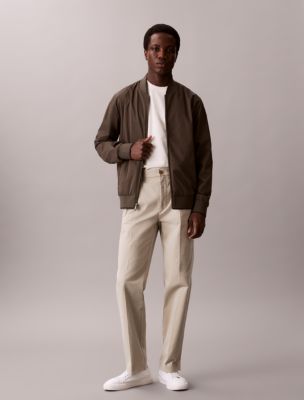 Tipped Matte Bomber Jacket, Beluga