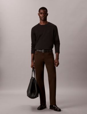 Straight Stretch 5-Pocket Pants, Dark Coffee