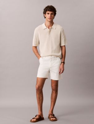 Cotton Stretch Straight Shorts, Tofu