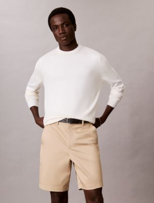 Cotton Flex Straight 9" Shorts, Travertine