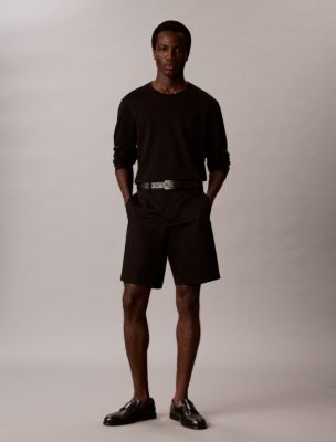 Мужские шорты Calvin Klein Cotton Flex Straight 9" Shorts, цвет: Чёрный — фото 1