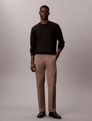Cotton Stretch Straight Trousers, Falcon