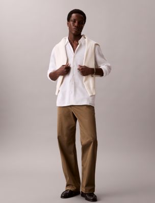 Baggy Cotton Stretch Pants, Capers