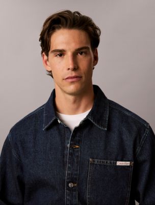 Мужская рубашка Calvin Klein Classic Denim Overshirt, цвет: Ck Classic Rinse — фото 3
