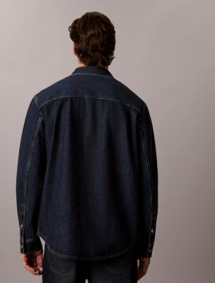 Мужская рубашка Calvin Klein Classic Denim Overshirt, цвет: Ck Classic Rinse — фото 4