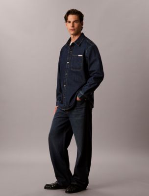Мужская рубашка Calvin Klein Classic Denim Overshirt, цвет: Ck Classic Rinse — фото 5