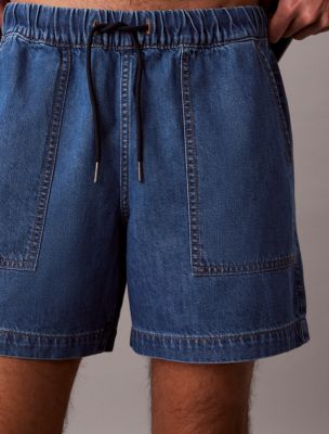 Мужские шорты Calvin Klein Linen Blend Denim Pull-On, цвет: Льняной синий — фото 2