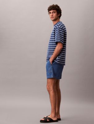 Мужские шорты Calvin Klein Linen Blend Denim Pull-On, цвет: Льняной синий — фото 3