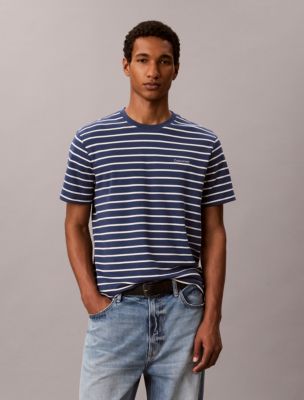 Striped Liquid Touch Tee, Dark Denim