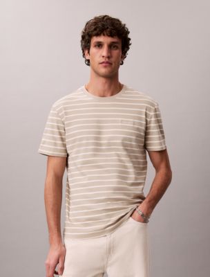 Striped Liquid Touch Tee, Plaza Taupe