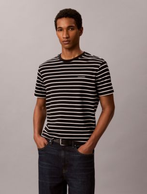 Striped Liquid Touch Tee, Black