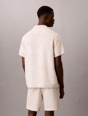Linen Blend Camp Collar Shirt - thumbnail 4