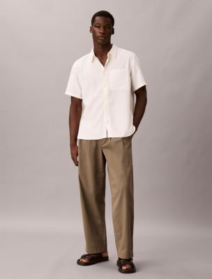 Мужская рубашка Calvin Klein Modal Blend Easy, цвет: Молочный — фото 3